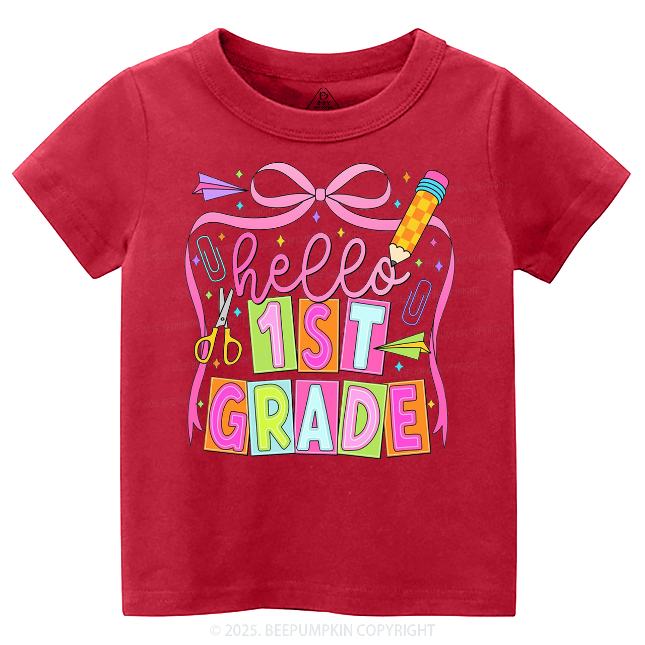 Hello 1st Grade Toddler&Kid's Tees Beepumpkin