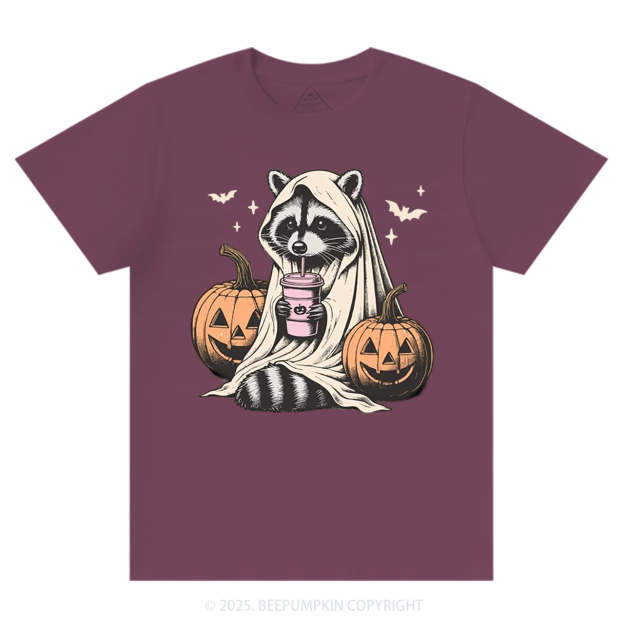 Cute Raccoon Ghost T-Shirts Beepumpkin