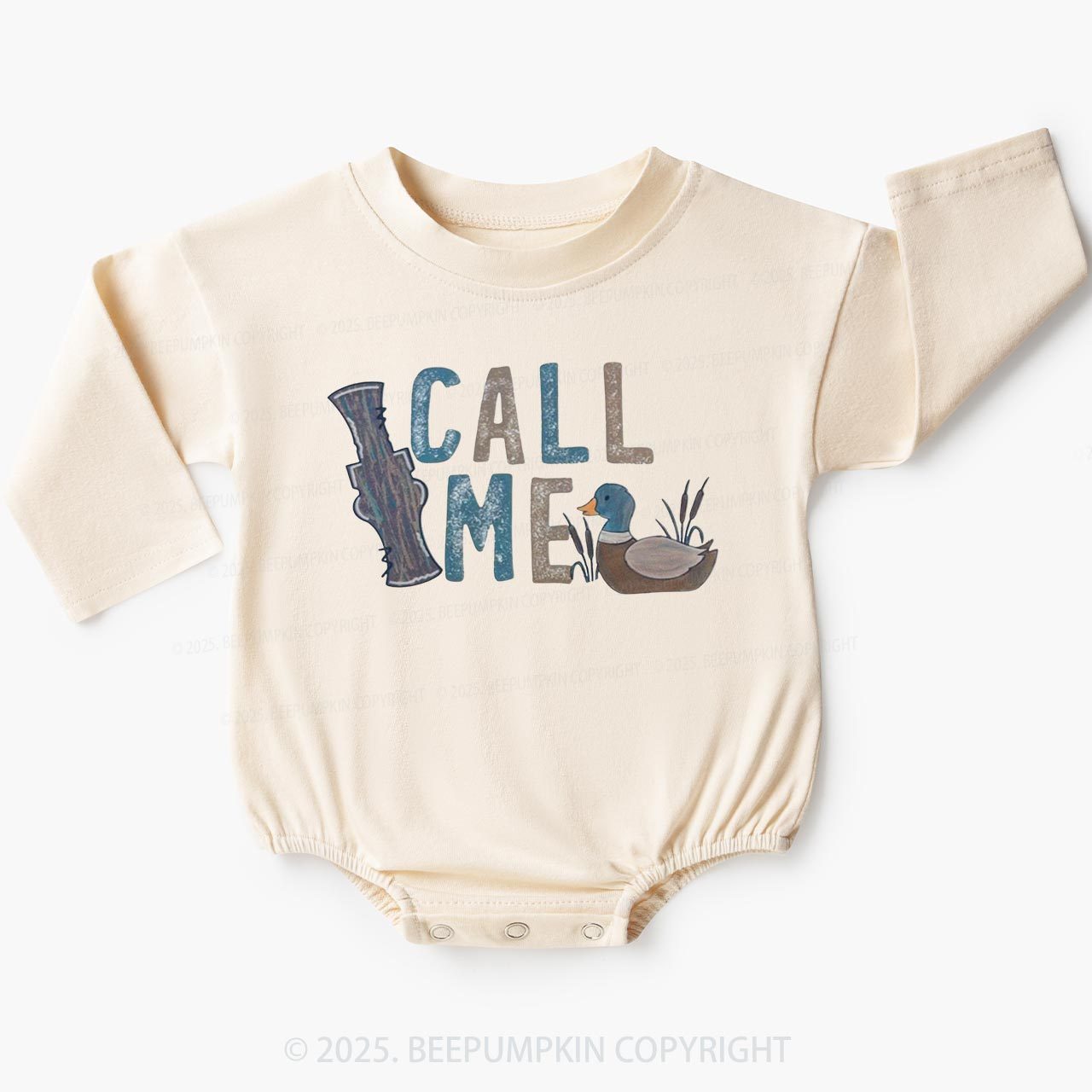 Call Me Duck Hunting Baby Bubble Romper Beepumpkin
