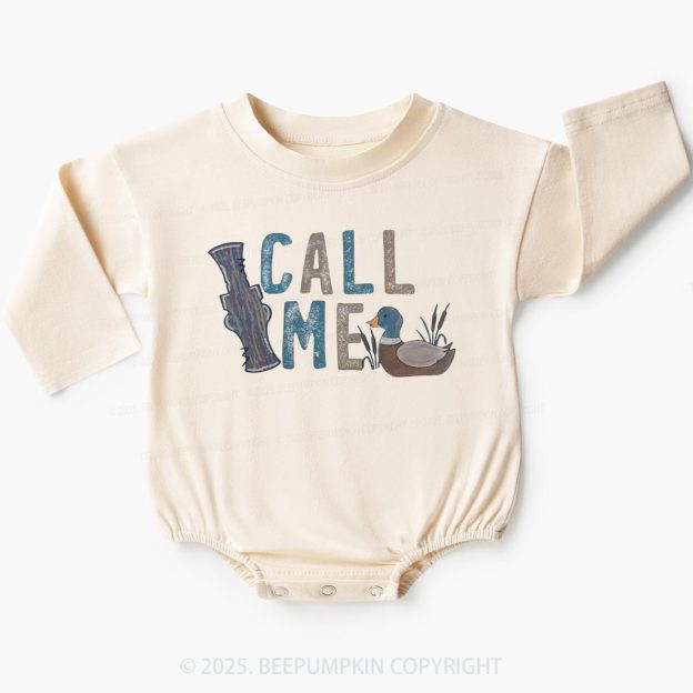Call Me Duck Hunting Baby Bubble Romper Beepumpkin