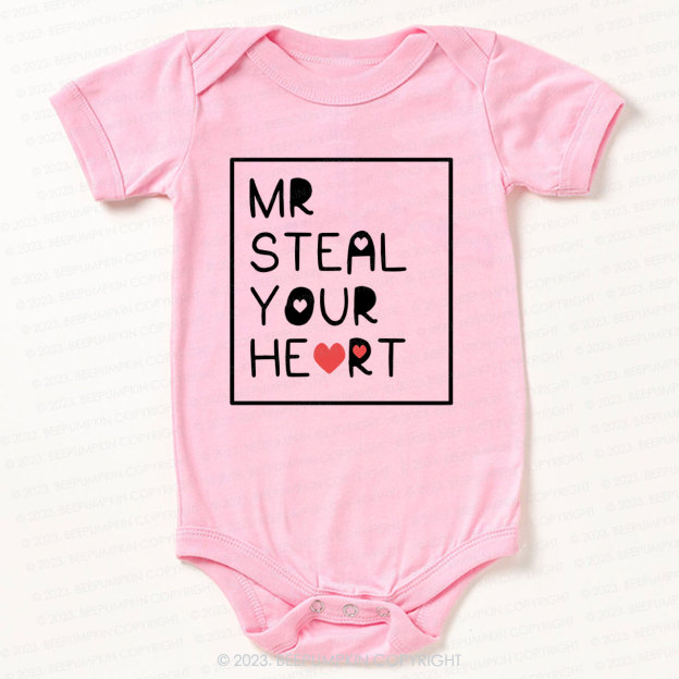 Mr Steal Your Heart Bodysuit For Baby 