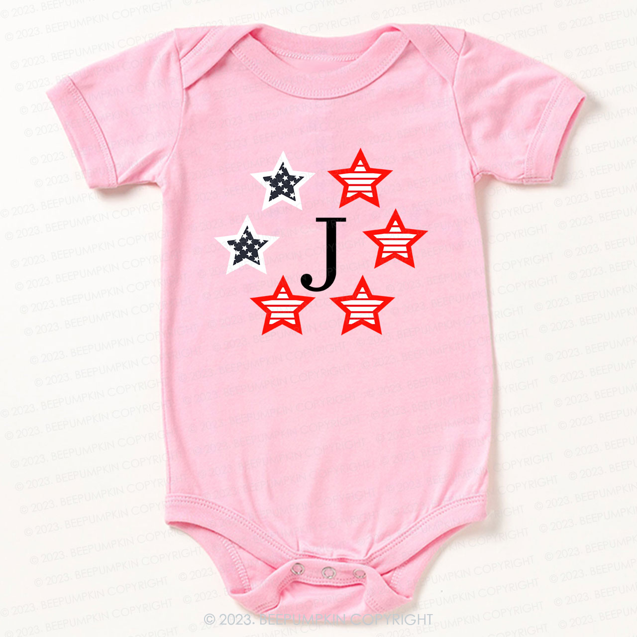 Monogrammed Embroidered Stars Bodysuit For Baby 