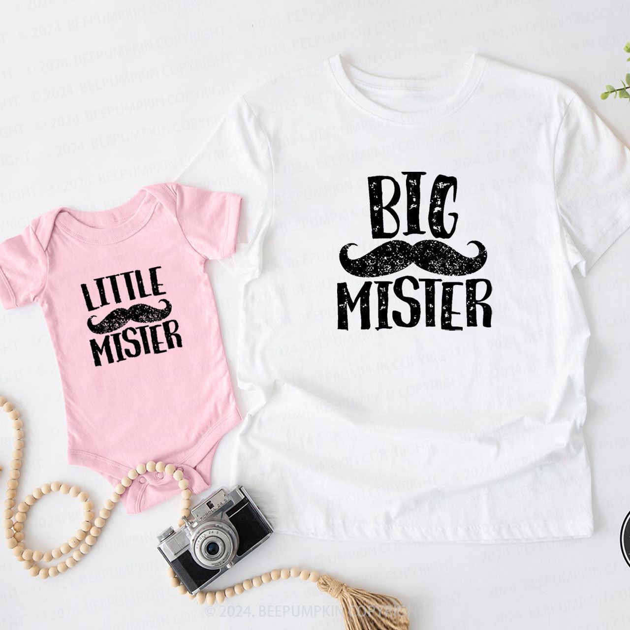 Popular Mustache Big Mister Daddy And Me Matching Shirt