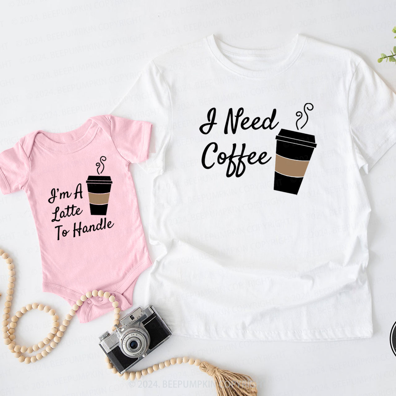 I'm A Latte To Handle Daddy And Me Matching Shirt