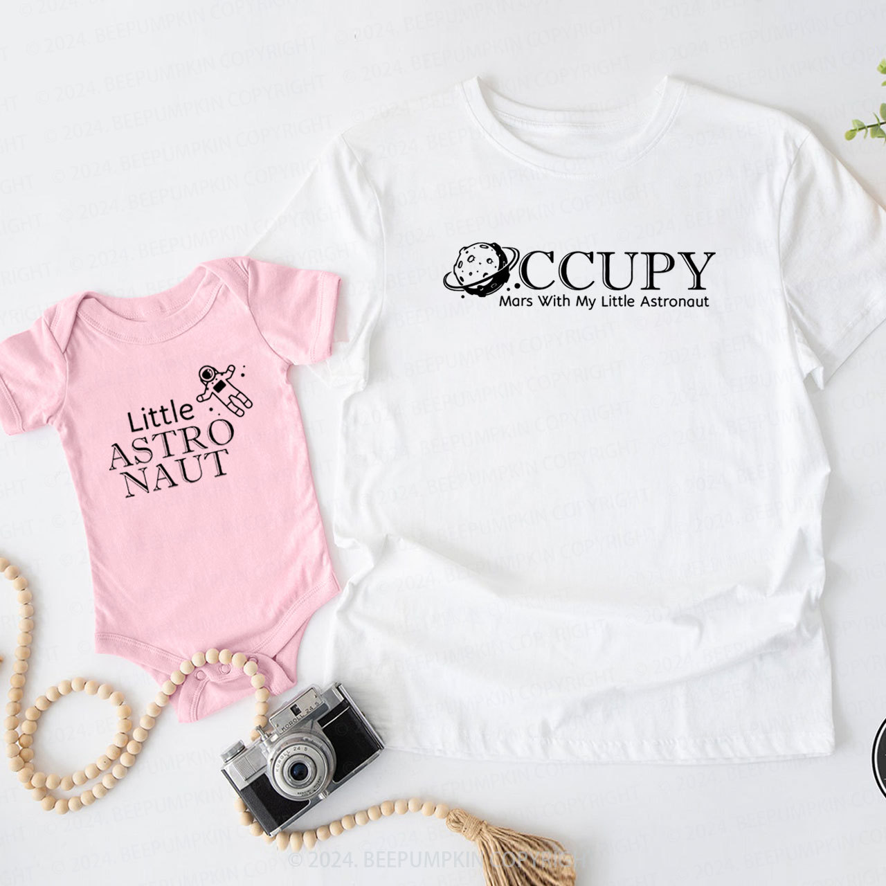 Occupy Mars With My Little Astronaut Daddy And Me Matching Shirt