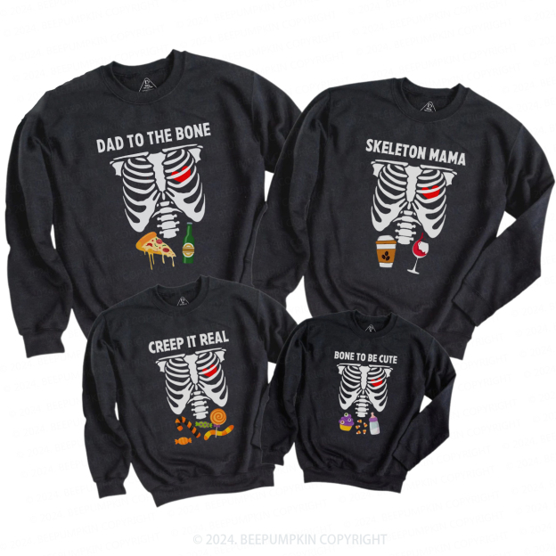 Bone Element Halloween Group Family Matching Sweatshirt