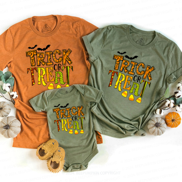 Trick Or Treat Funny Halloween Family Matching Shirts