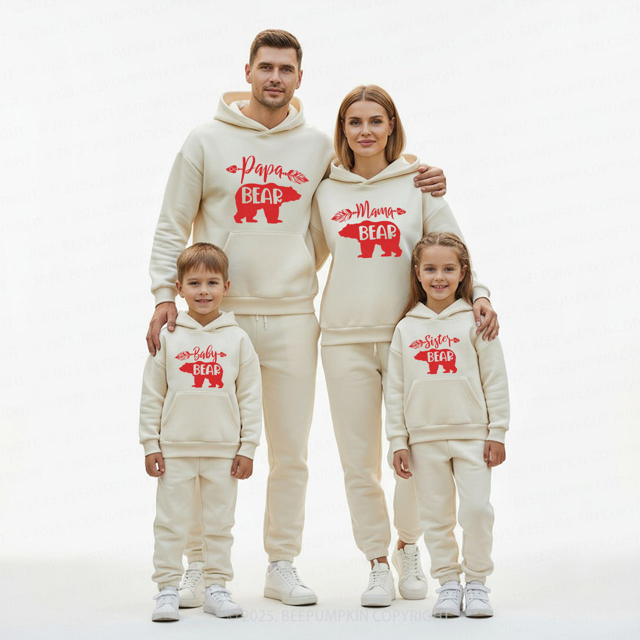 Personalized Bear Family Matching Hoodie Set