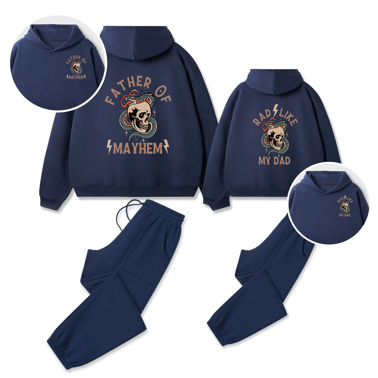 Personalized Edgy Dad Family Matching Hoodie Set