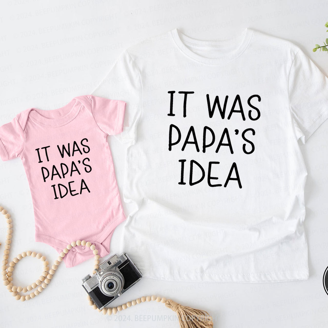 It Was Papa's Idea Daddy And Me Matching Shirt