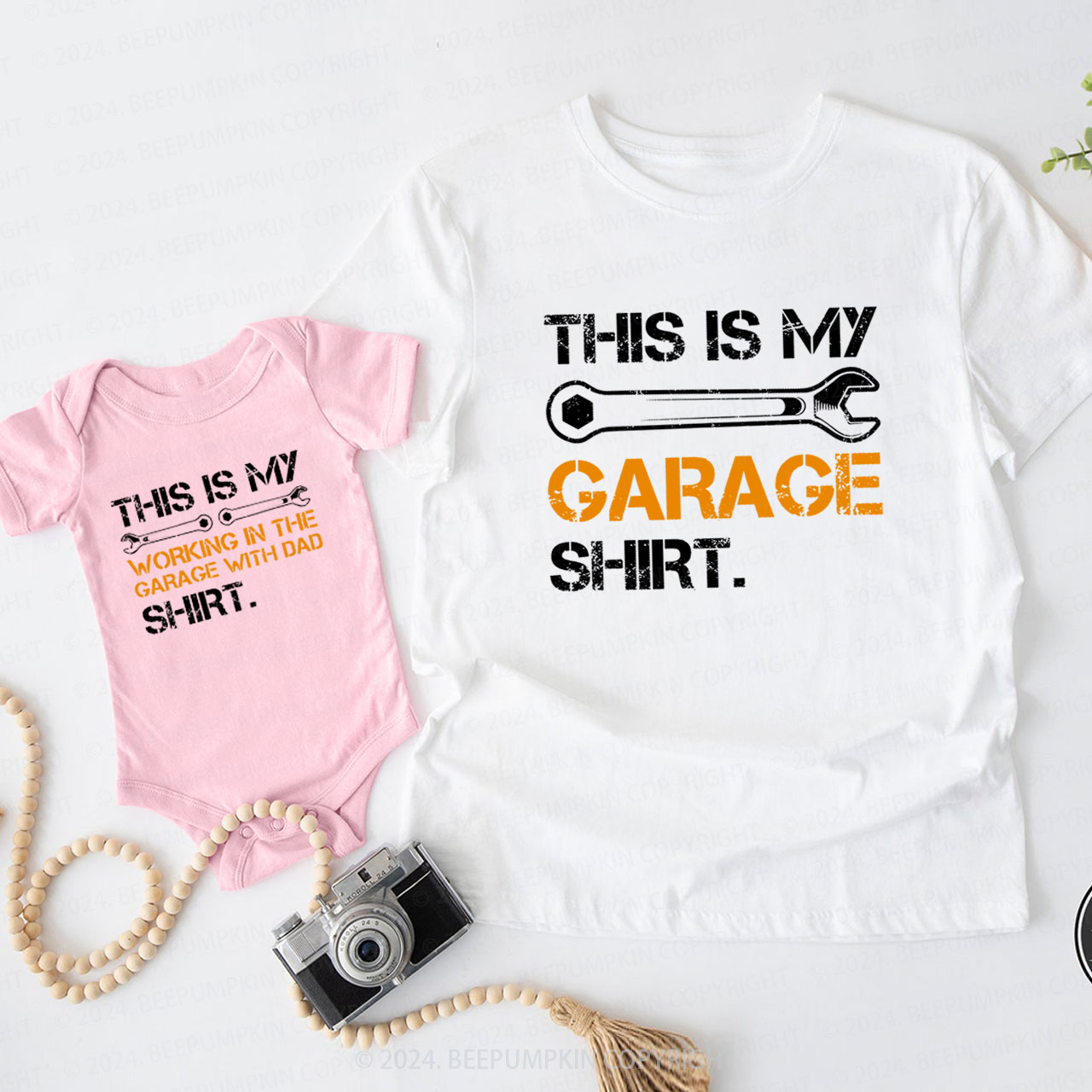 This Is My Working In The Garage With Dad Daddy And Me Matching Shirt