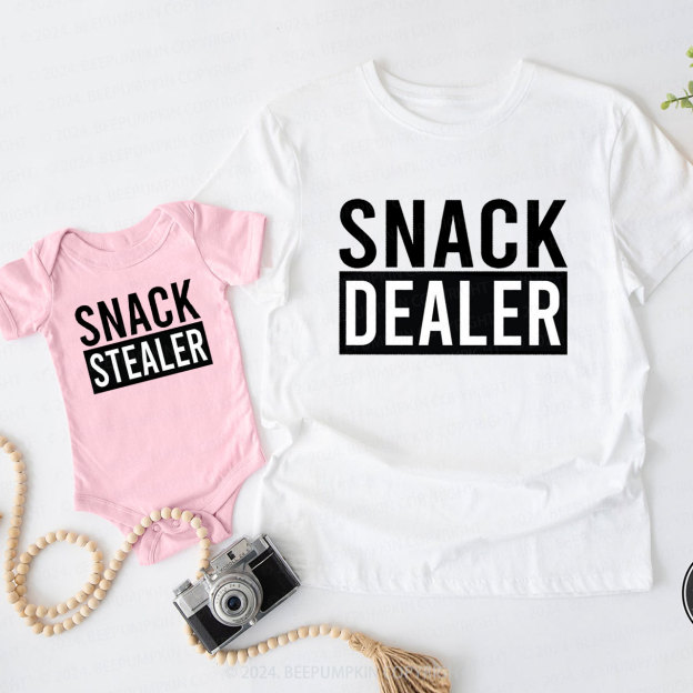 Snack Dealer Snack Stealer Daddy And Me Matching Shirt