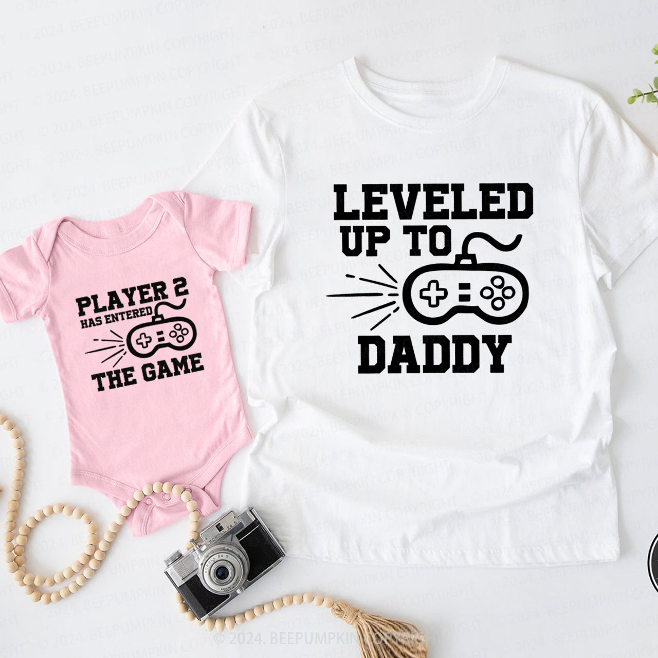 Leveled Up To Daddy Player Daddy And Me Matching Shirt