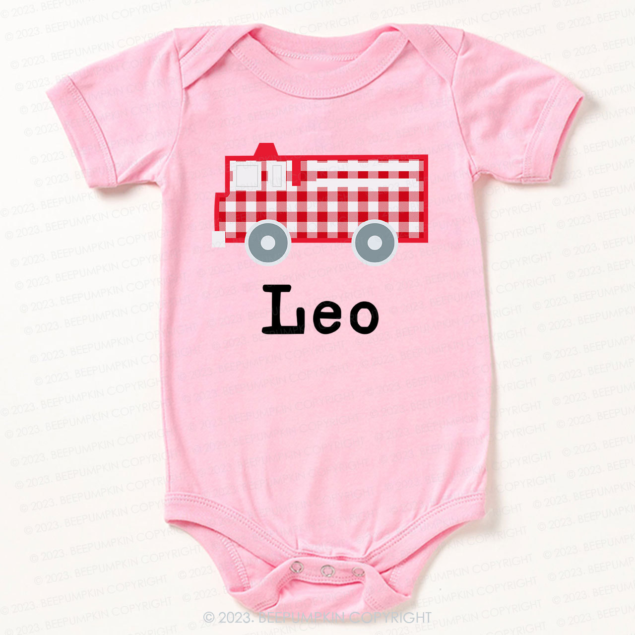 Personalized Fire Truck Bodysuit For Baby 