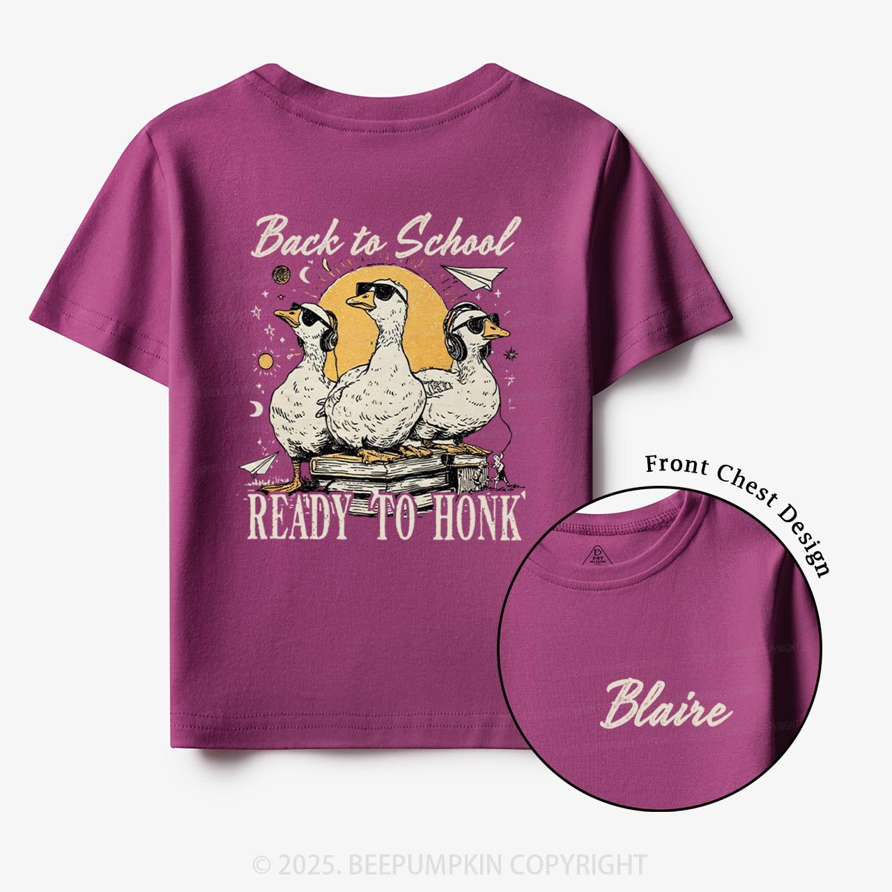 Personalized Back To School Ready To Honk Toddler&Kid's Tees Beepumpkin