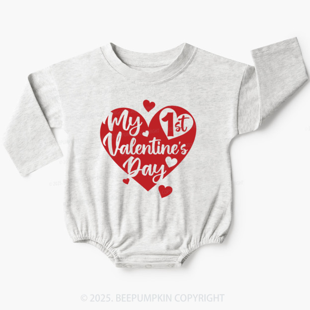 My 1st Valentine's Day Baby Bubble Romper Beepumpkin