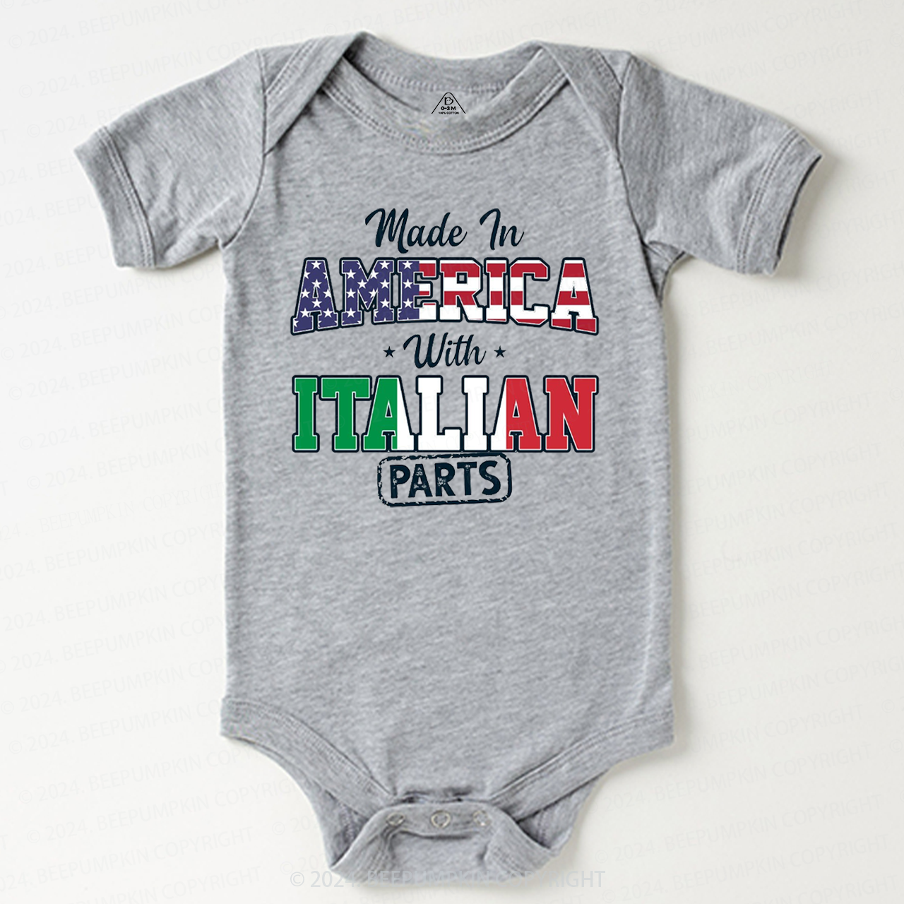 Personalized  Made In Parts National Flag Bodysuit Beepumpkin