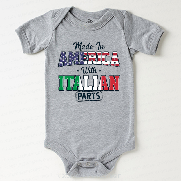 Personalized  Made In Parts National Flag Bodysuit Beepumpkin