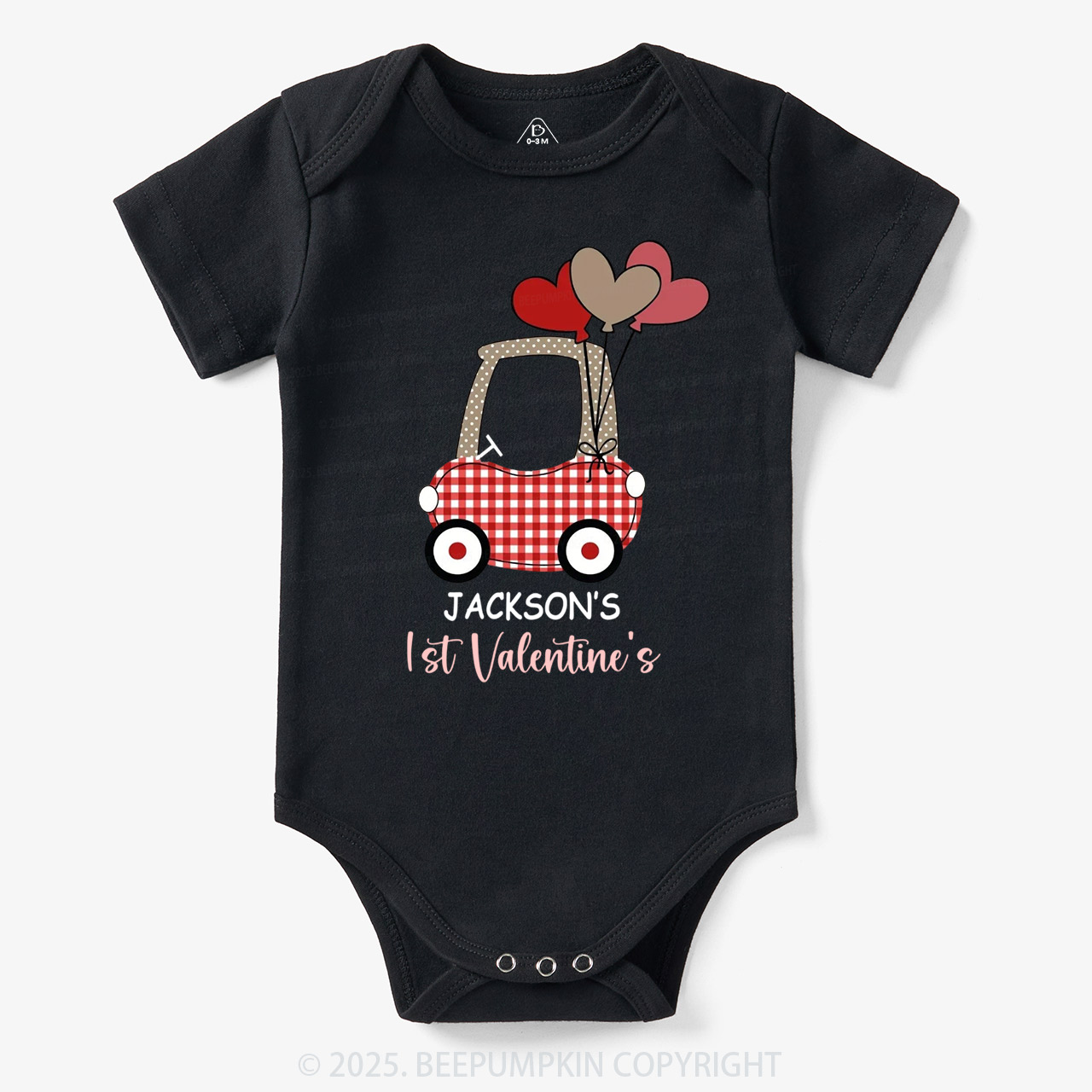 Personalized Car My First Valentine's Day Bodysuit Beepumpkin