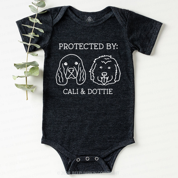 Protected By Dog For Baby Bodysuit 