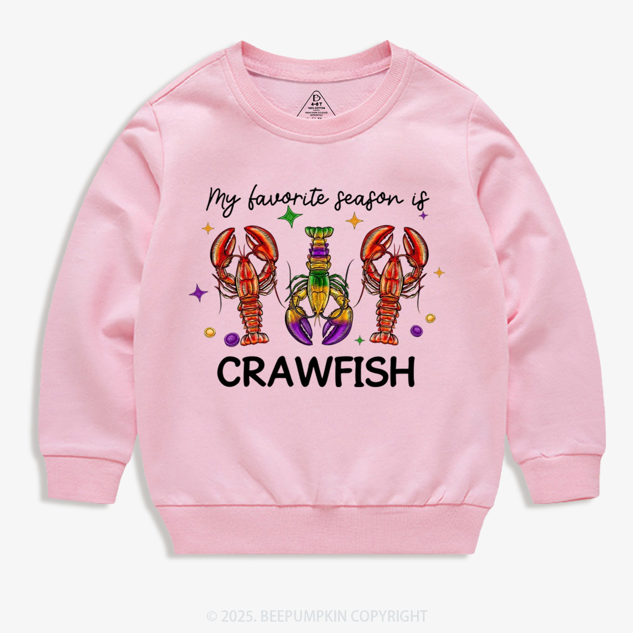 Mardi Gras Crawfish Kid's Sweatshirt
