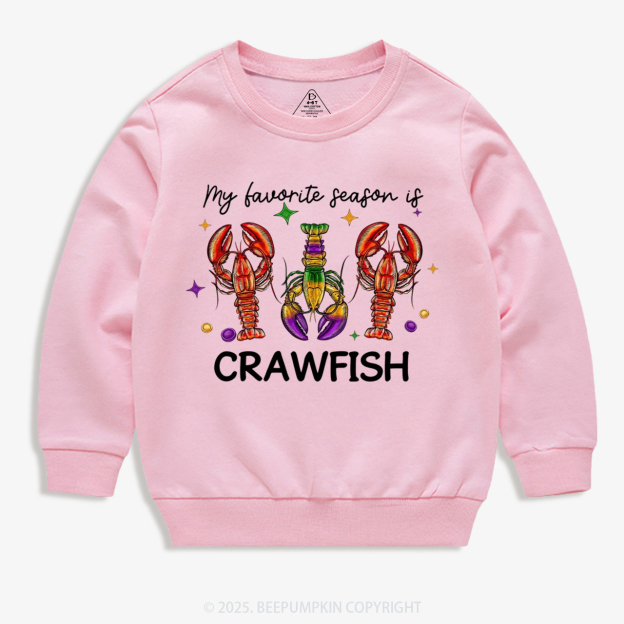 Mardi Gras Crawfish Kid's Sweatshirt