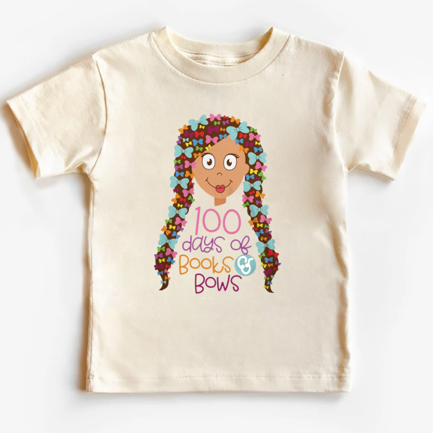 100 Days Of Books And Bows Toddler&Kids Tees 
