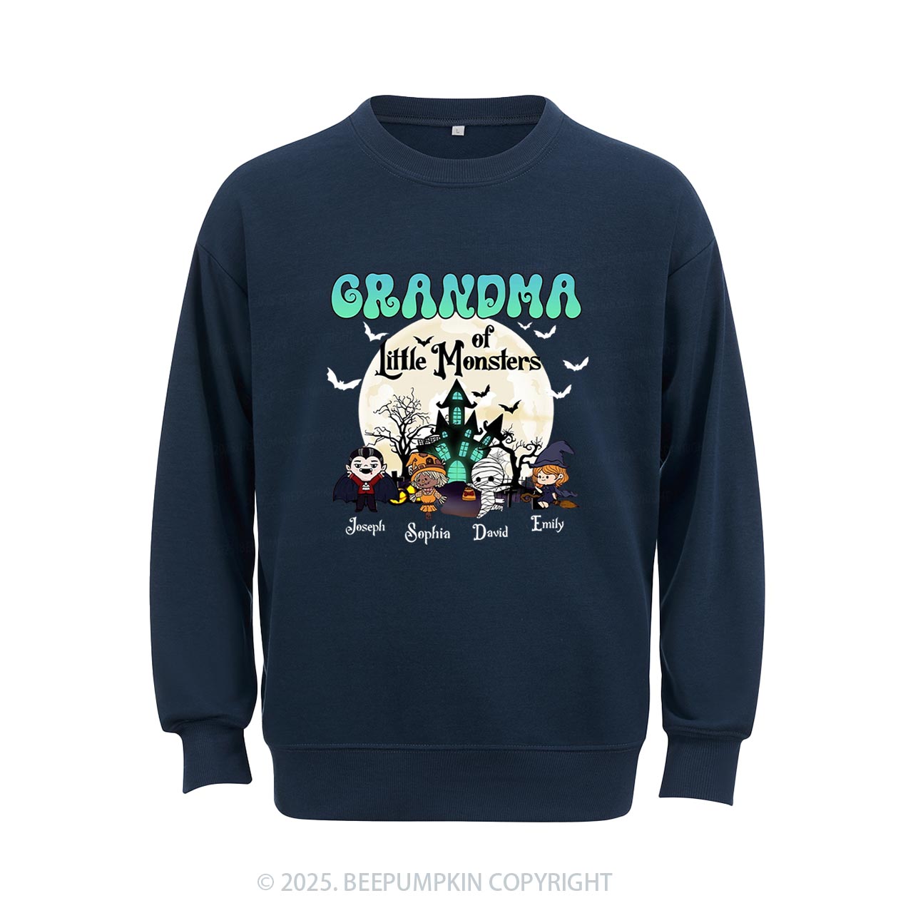 Personalized Grandma Halloween Sweatshirt Beepumpkin
