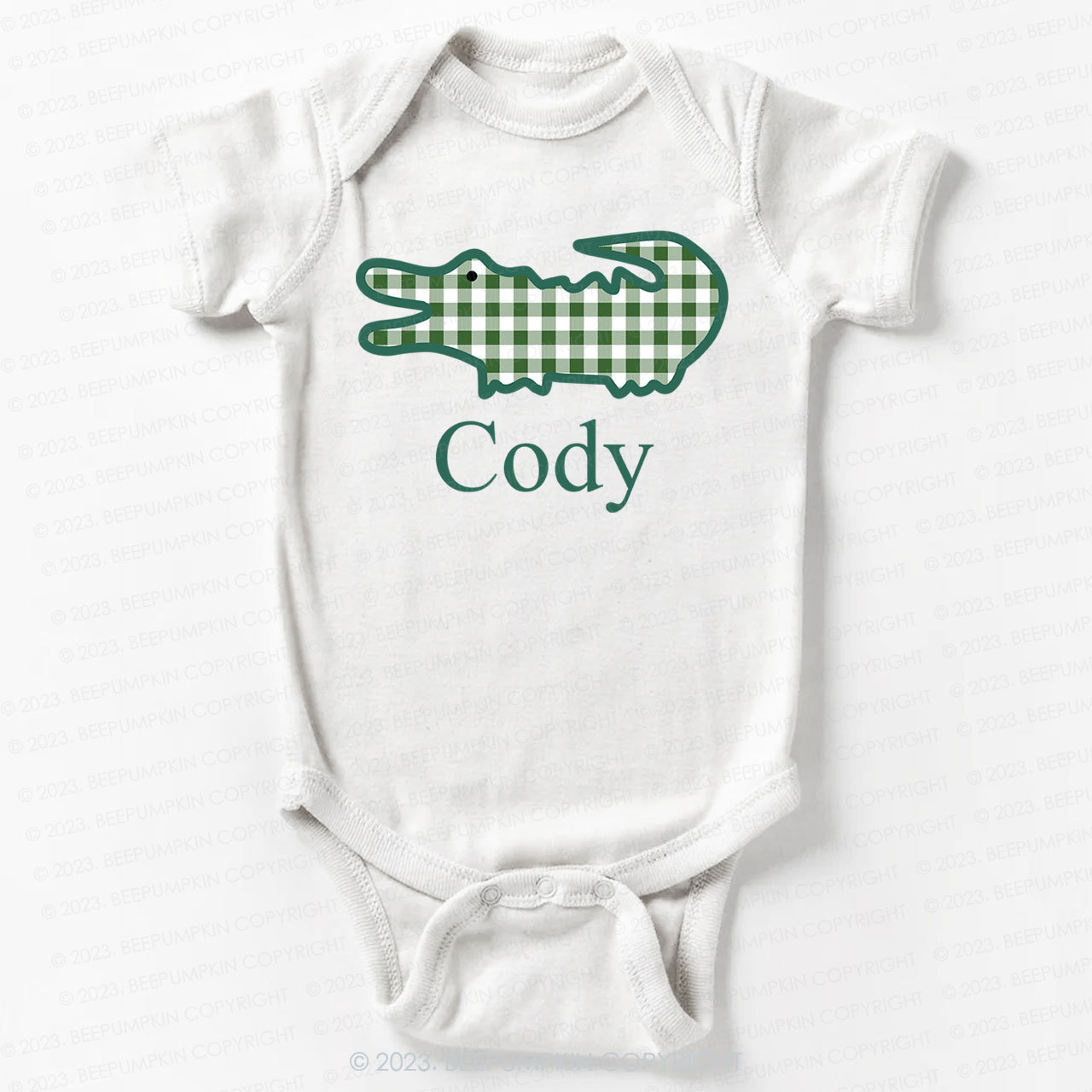 Alligator Gingham Bodysuit For Baby 