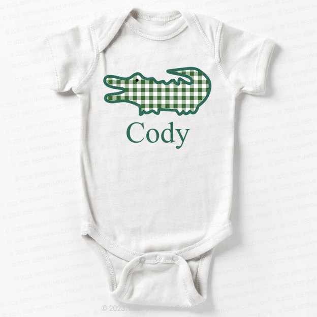 Alligator Gingham Bodysuit For Baby 