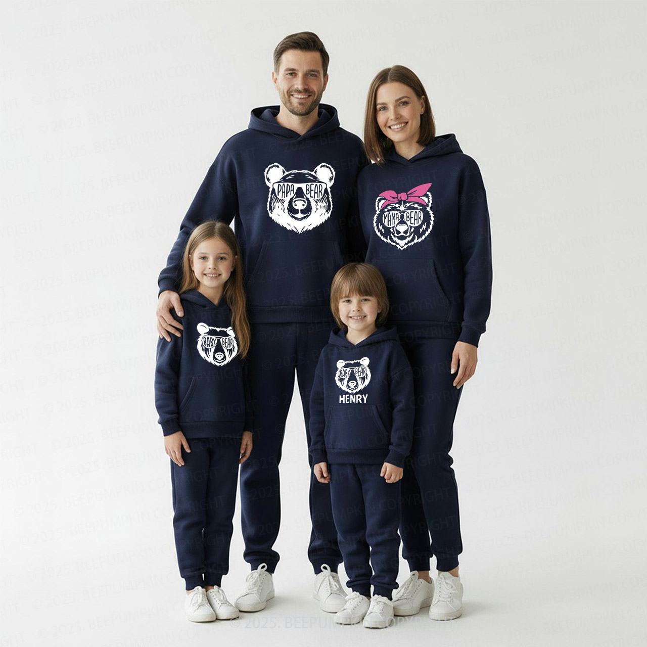 Personalized Bear Family Matching Hoodie Set