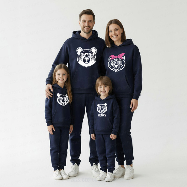 Personalized Bear Family Matching Hoodie Set