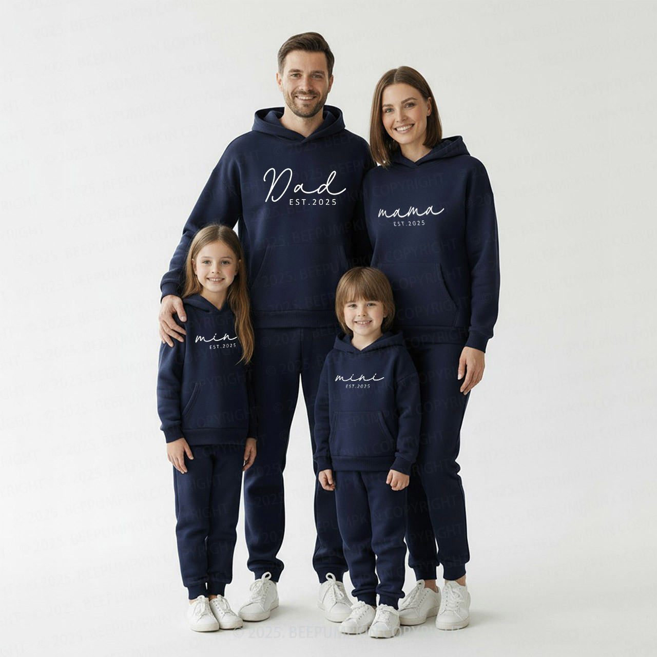 Personalized Mama Dad Mini - Est. Family Matching Hoodie Set