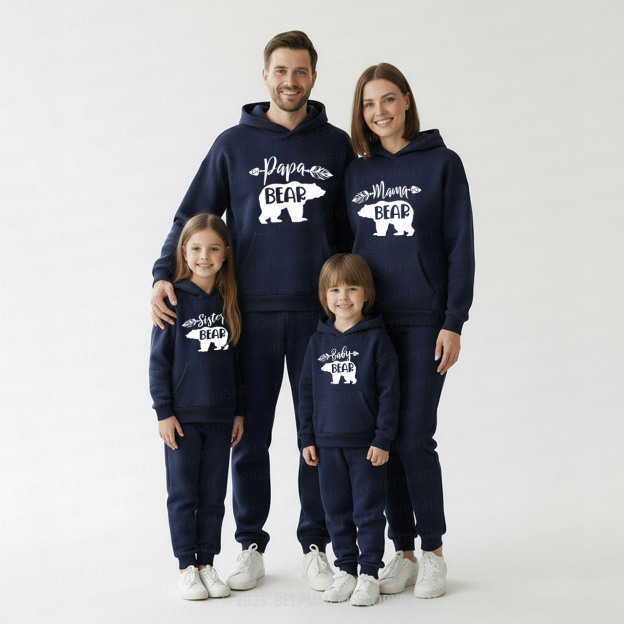 Personalized Bear Family Matching Hoodie Set