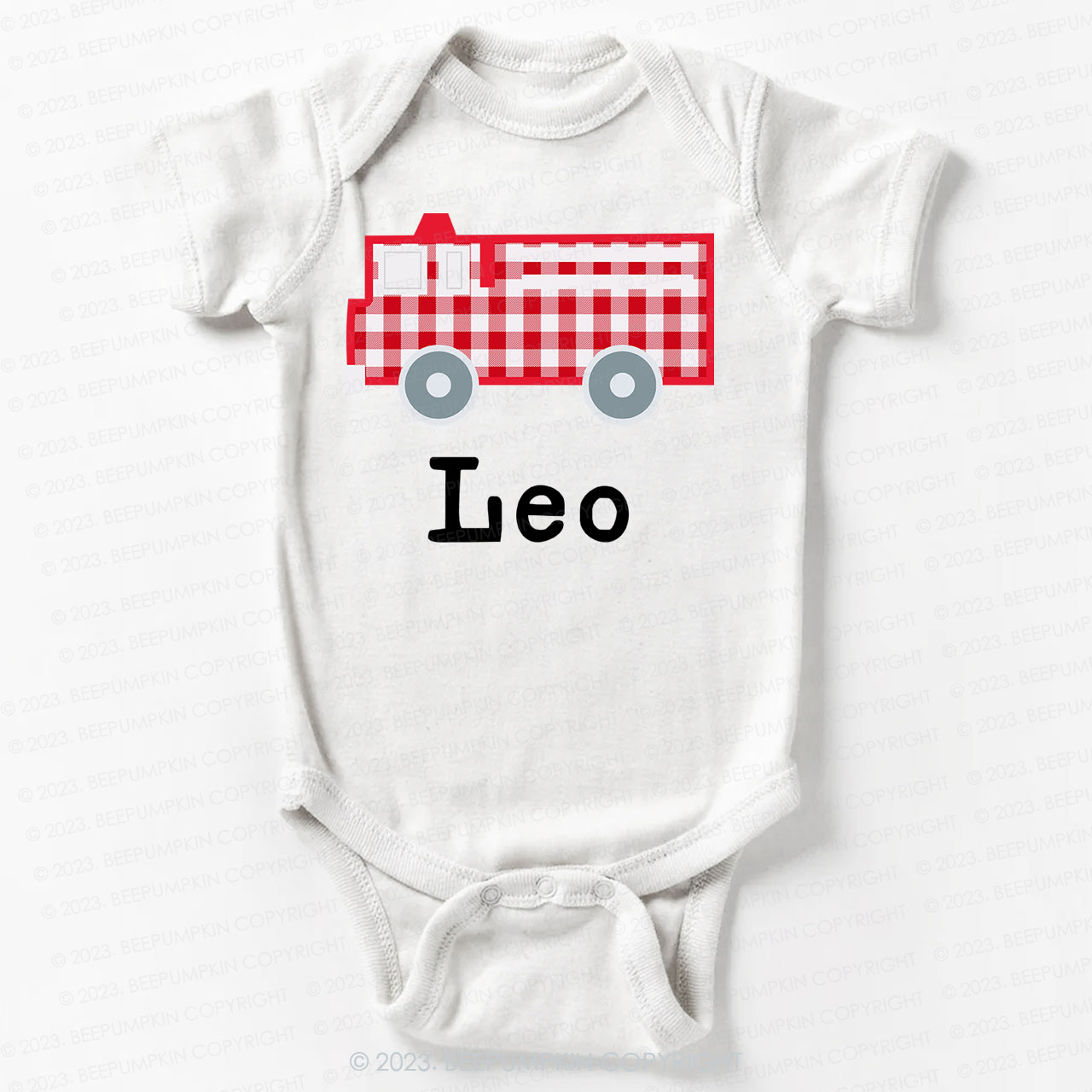 Personalized Fire Truck Bodysuit For Baby 