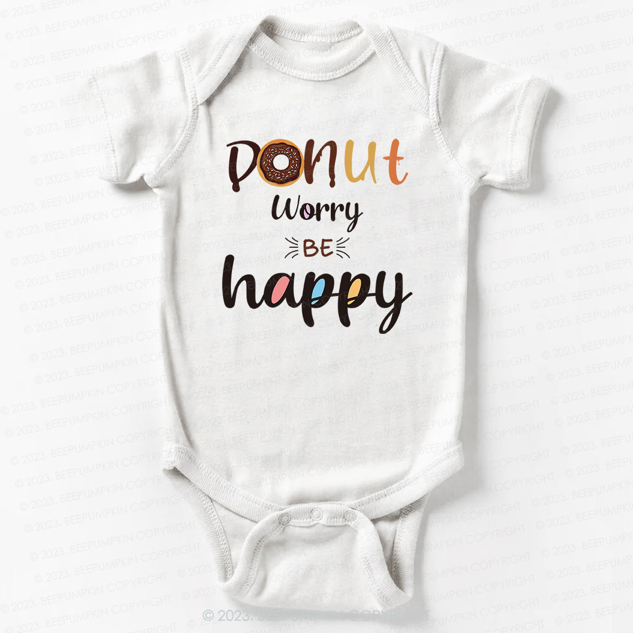 Donut Worry Be Happy Bodysuit For Baby 