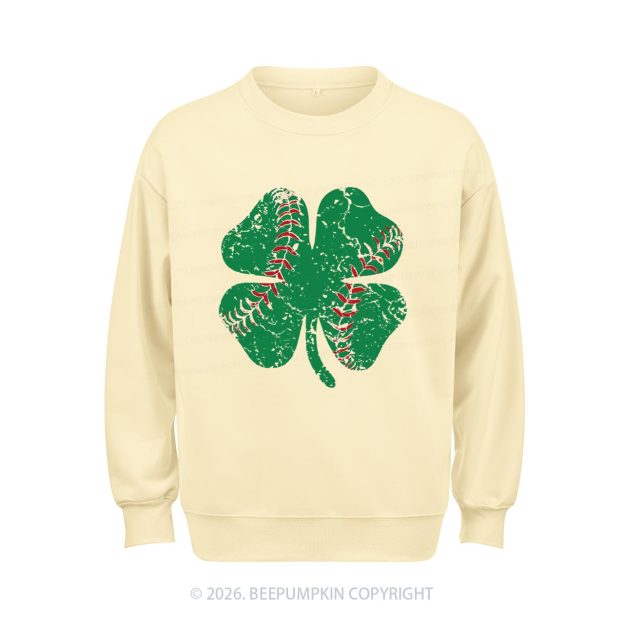 Baseball Shamrock St Patrick's Day Aldult Sweatshirt