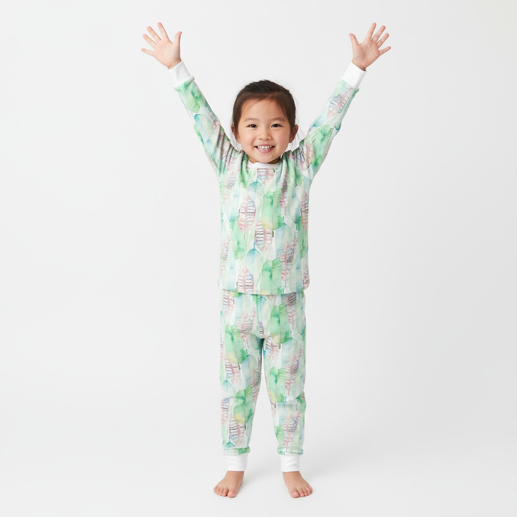 Spring Hues Two-Piece Pajama Set For Kids
