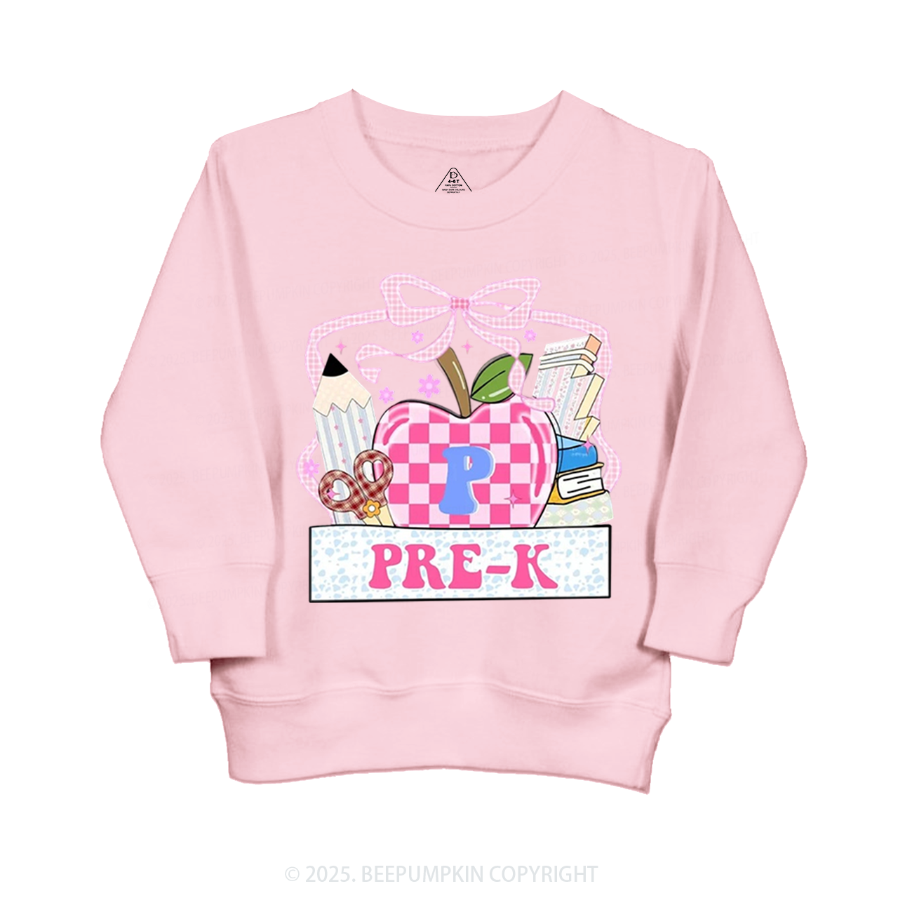 Personalized Checkered Apple Days Kid's Sweatshirt