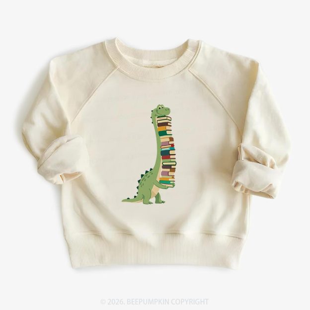 Cute Dinosaur Book Lover Kid's Sweatshirt
