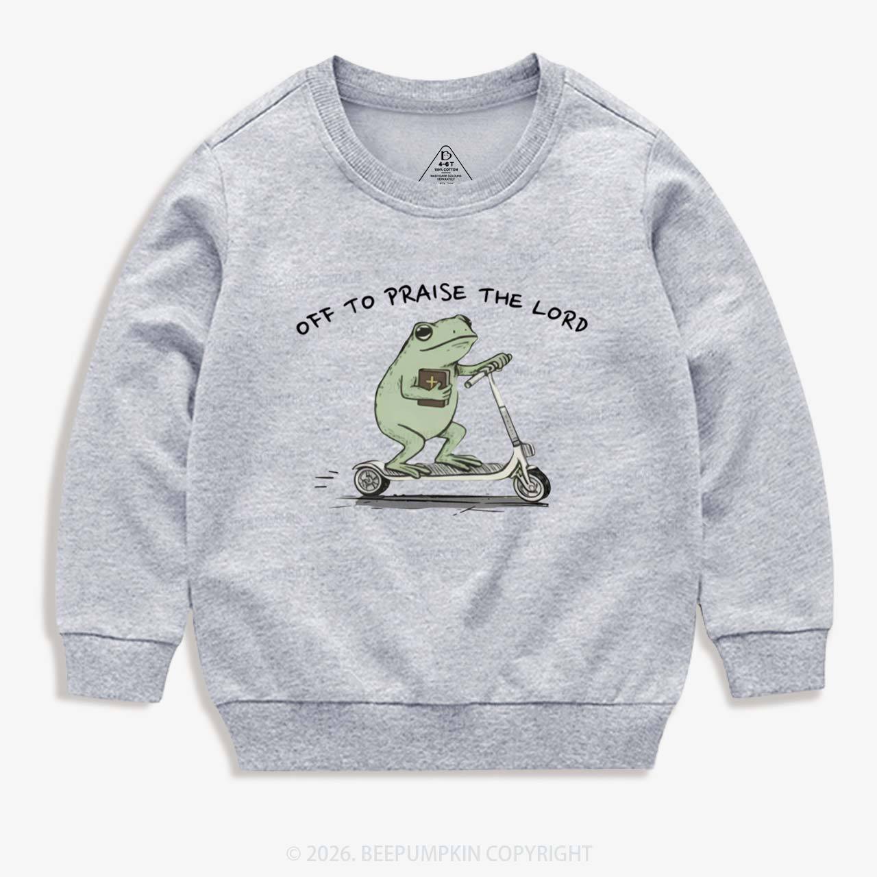Frog Off To Praise The Lord Kid's Sweatshirt
