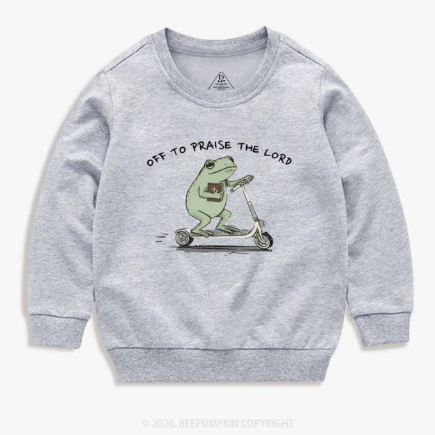 Frog Off To Praise The Lord Kid's Sweatshirt