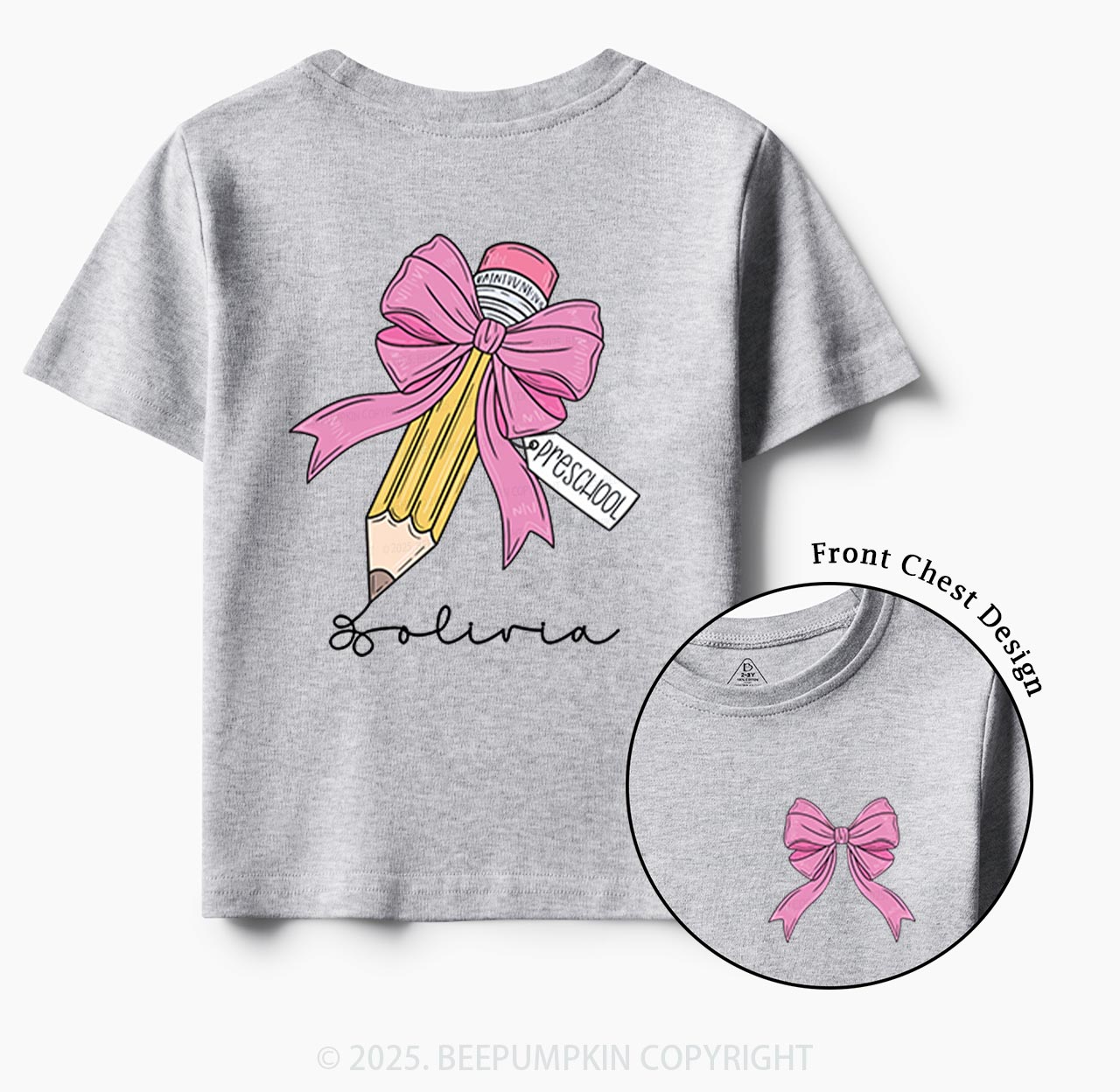 Personalized Girls Back To School Toddler&Kid's Tees Beepumpkin