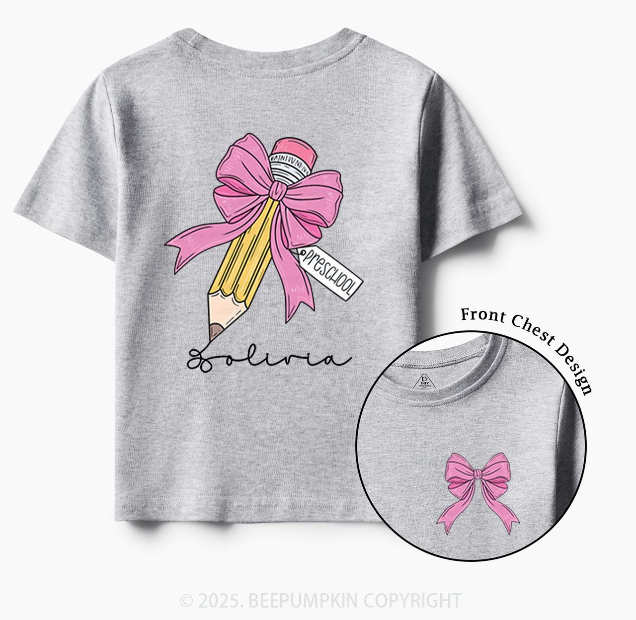 Personalized Girls Back To School Toddler&Kid's Tees Beepumpkin