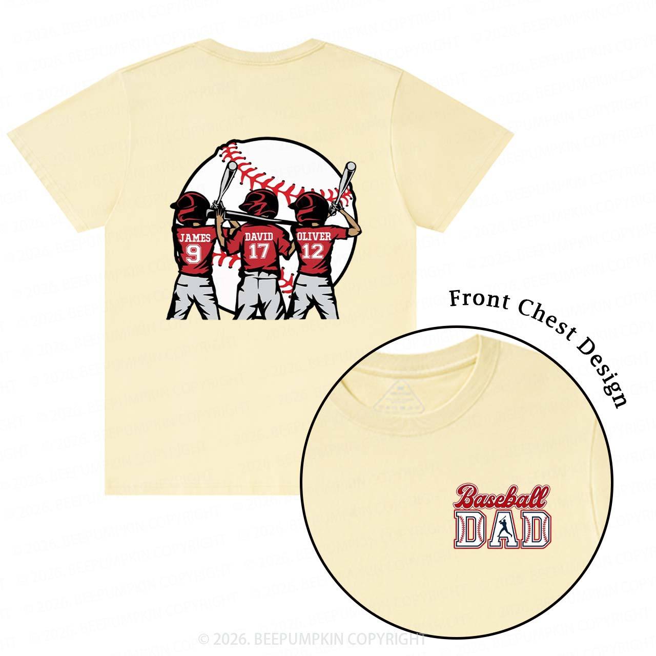Personalized Baseball Dad Team T-Shirts