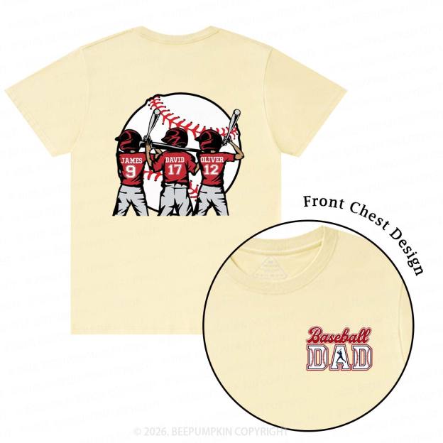 Personalized Baseball Dad Team T-Shirts