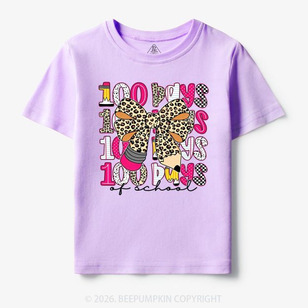 Leopard Love 100 Days Of  School Edition Toddler&Kid's Tees Beepumpkin