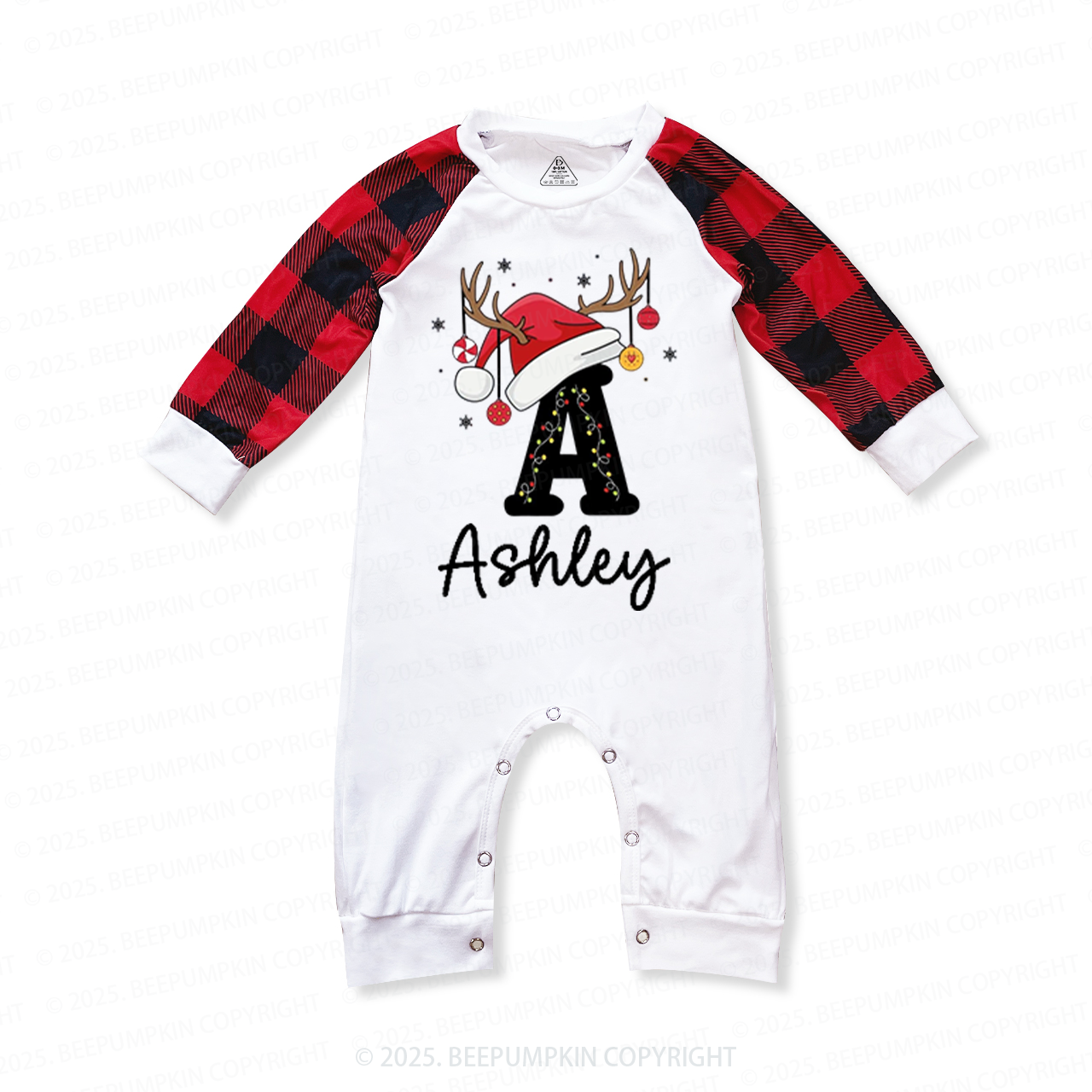 Personalized Holiday Santa Hat Name Christmas Family Matching Pajamas