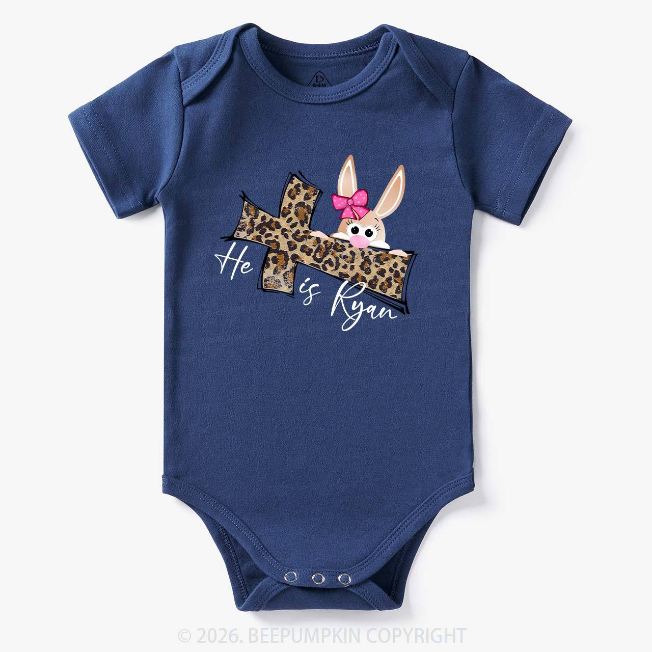 Faith Bunny & Leopard Cross Baby Bodysuit