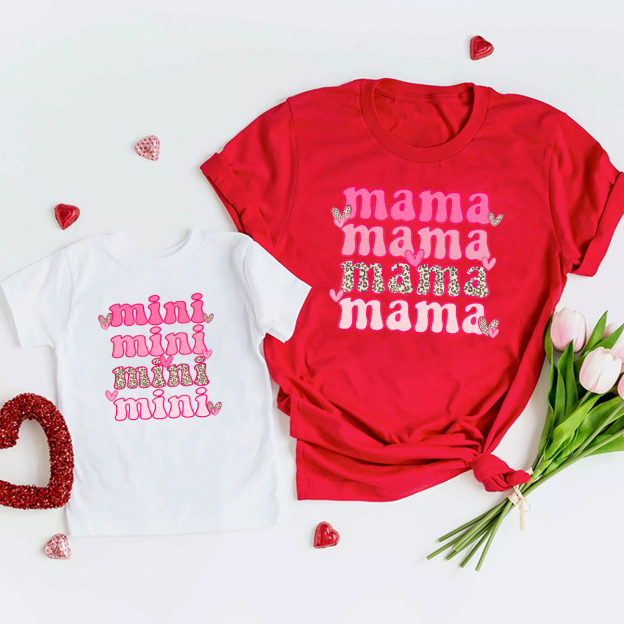 Pink Valentine's Day Family Matching Shirts